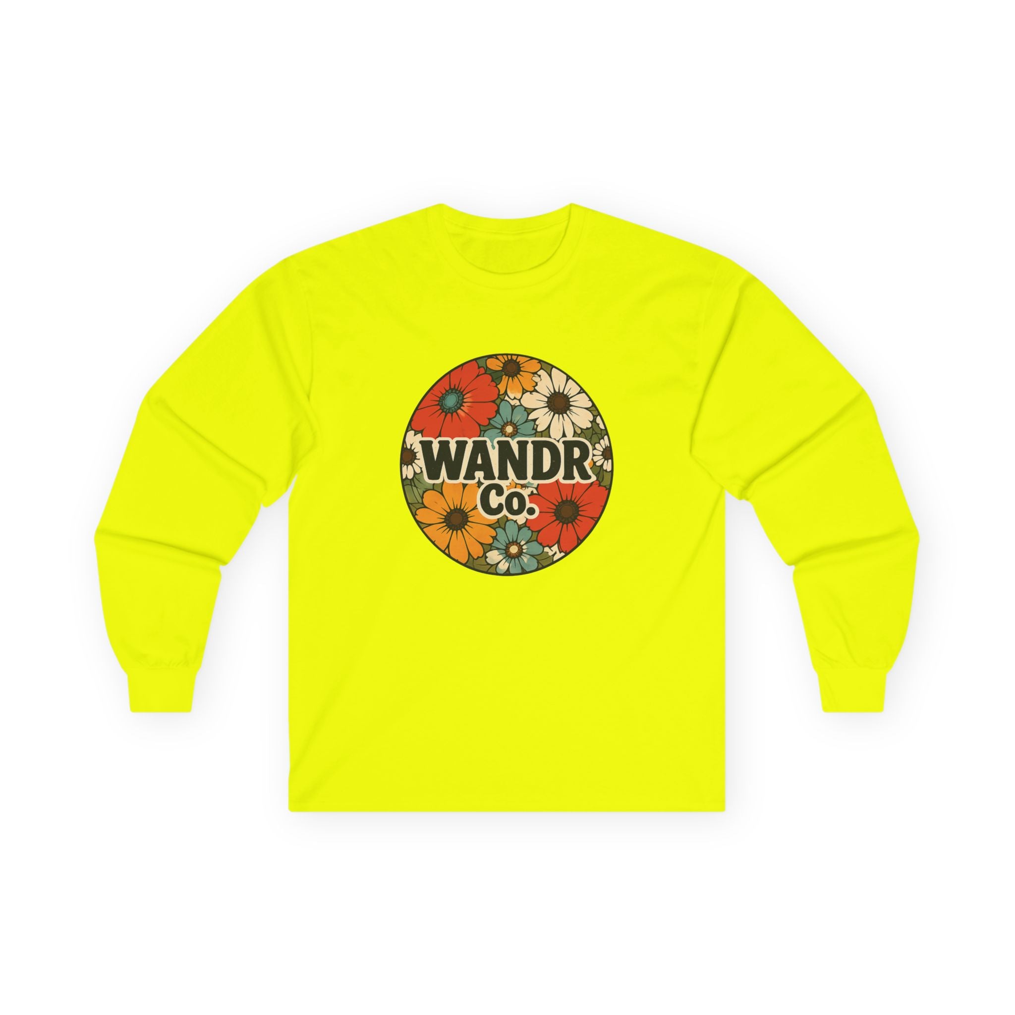 WANDR Co. Unisex Floral Logo Long Sleeve Tee