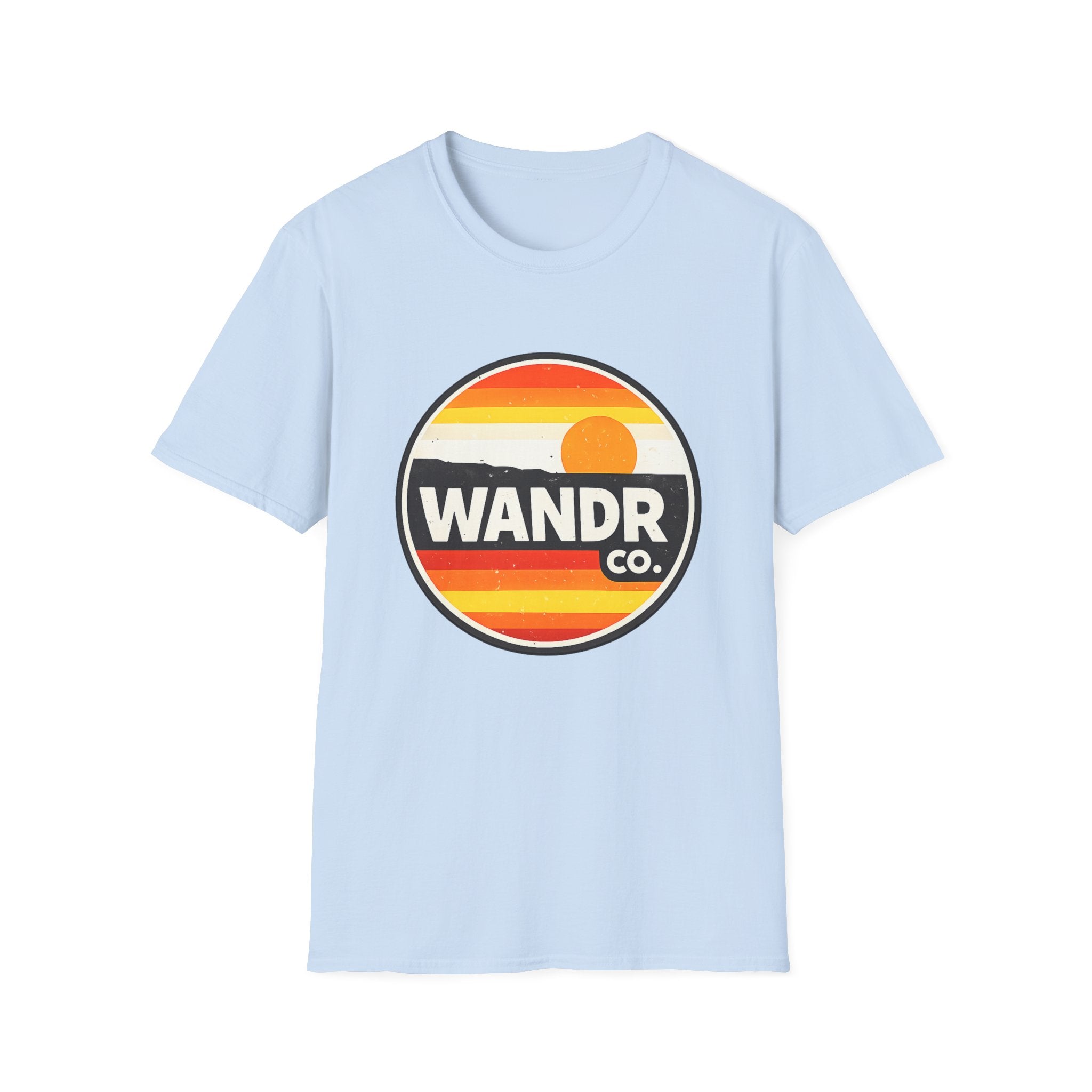 WANDR Unisex Sunset Logo T-Shirt — Vintage Retro Outdoor Travel Tee