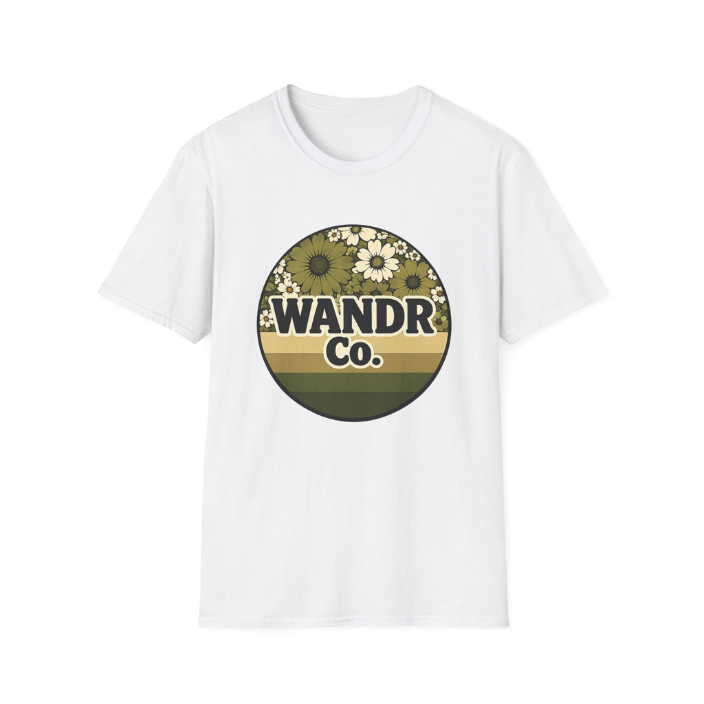 WANDR Co. Unisex Olive Floral T-Shirt — Vintage Nature Graphic Tee