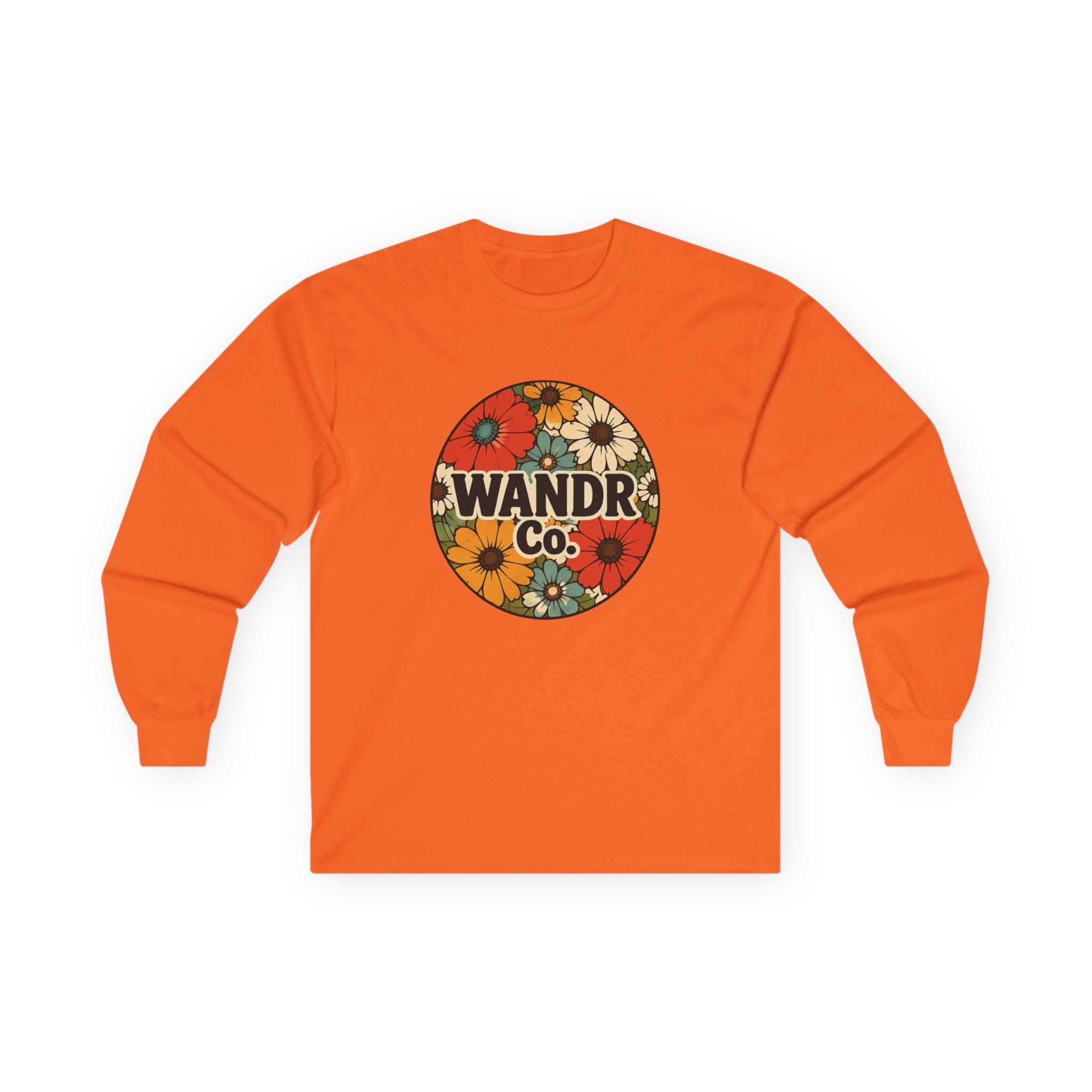 WANDR Co. Unisex Floral Logo Long Sleeve Tee