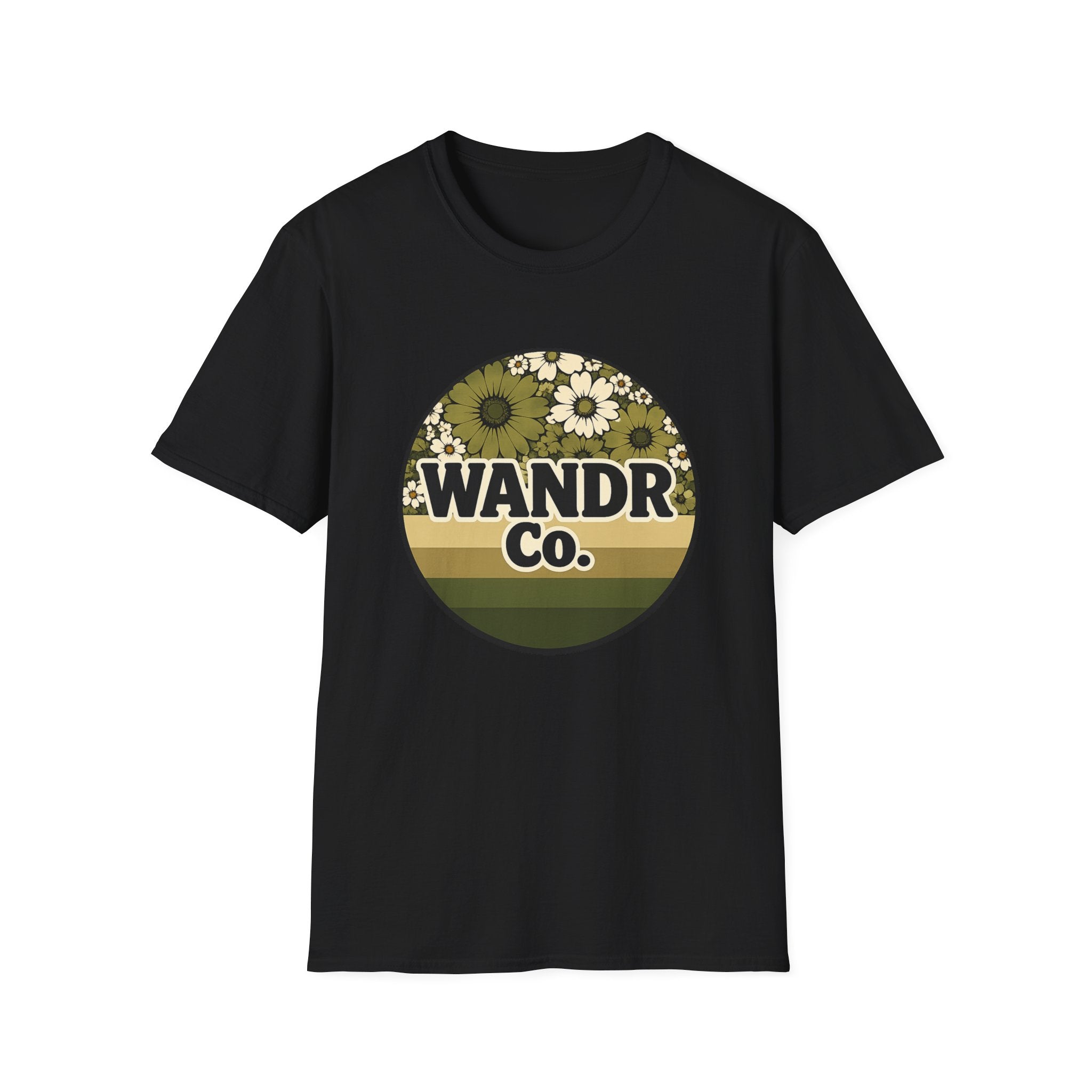 WANDR Co. Unisex Olive Floral T-Shirt — Vintage Nature Graphic Tee