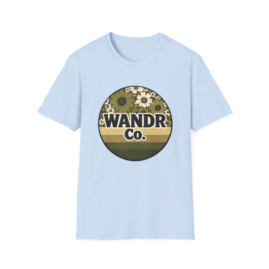 WANDR Co. Unisex Olive Floral T-Shirt — Vintage Nature Graphic Tee