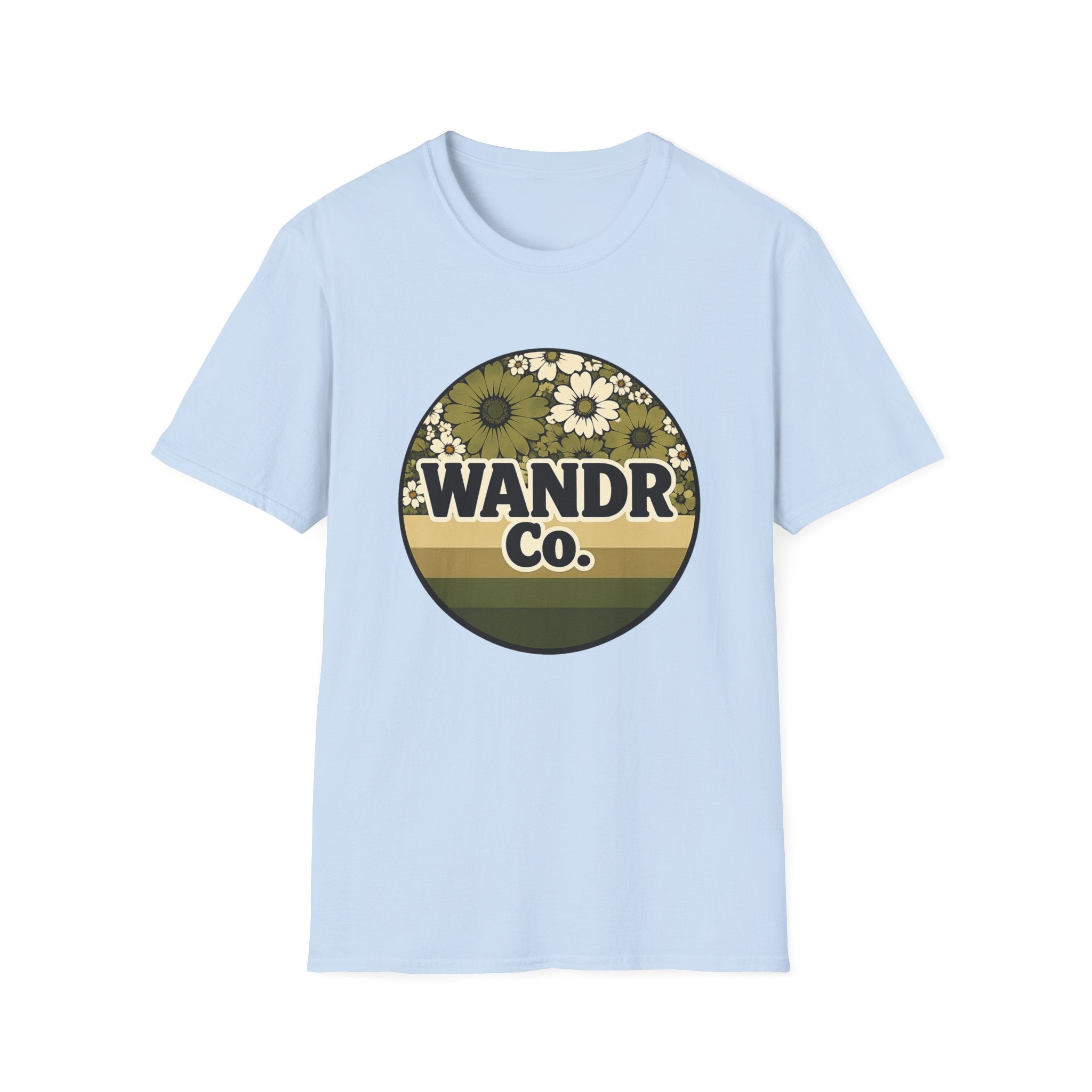 WANDR Co. Unisex Olive Floral T-Shirt — Vintage Nature Graphic Tee