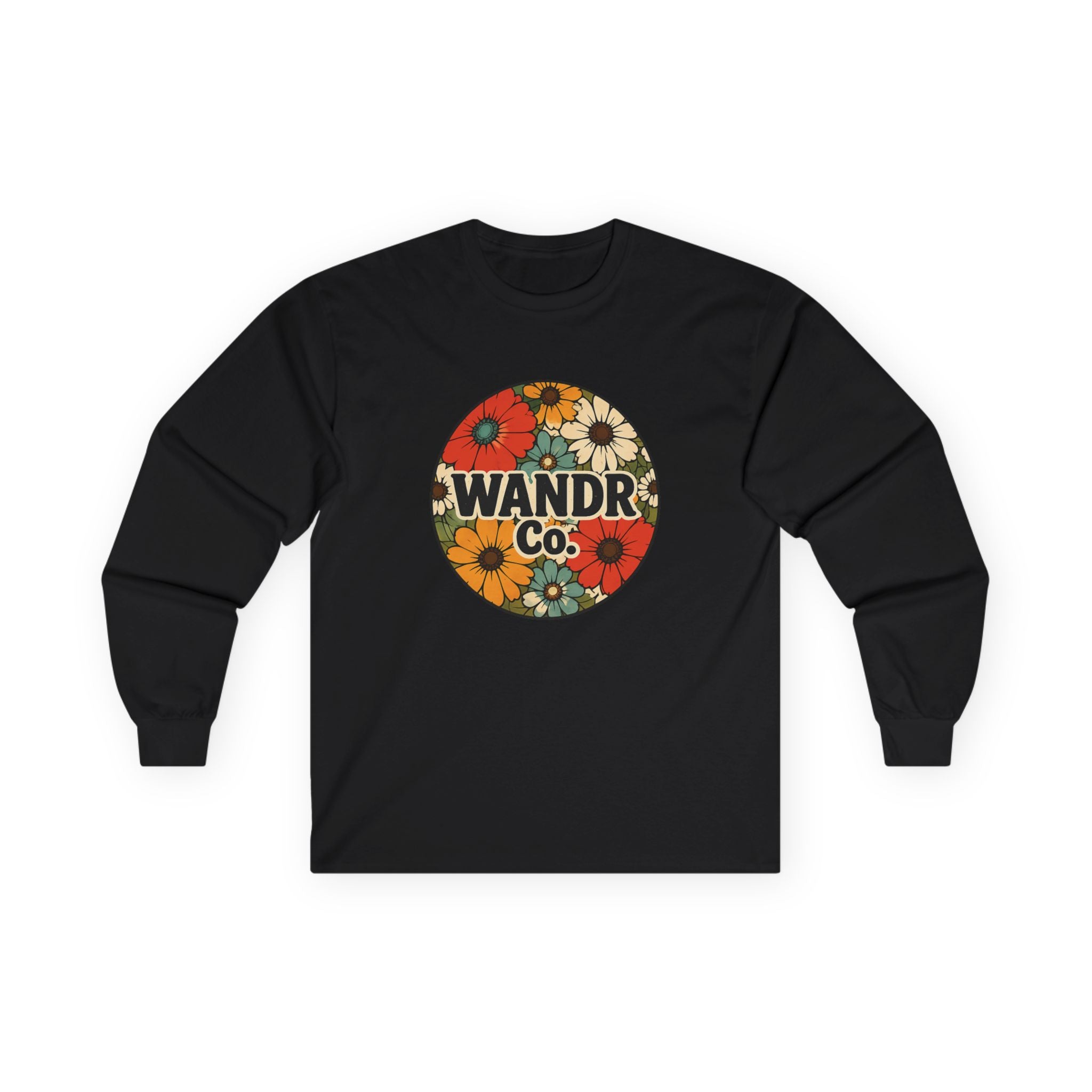 WANDR Co. Unisex Floral Logo Long Sleeve Tee