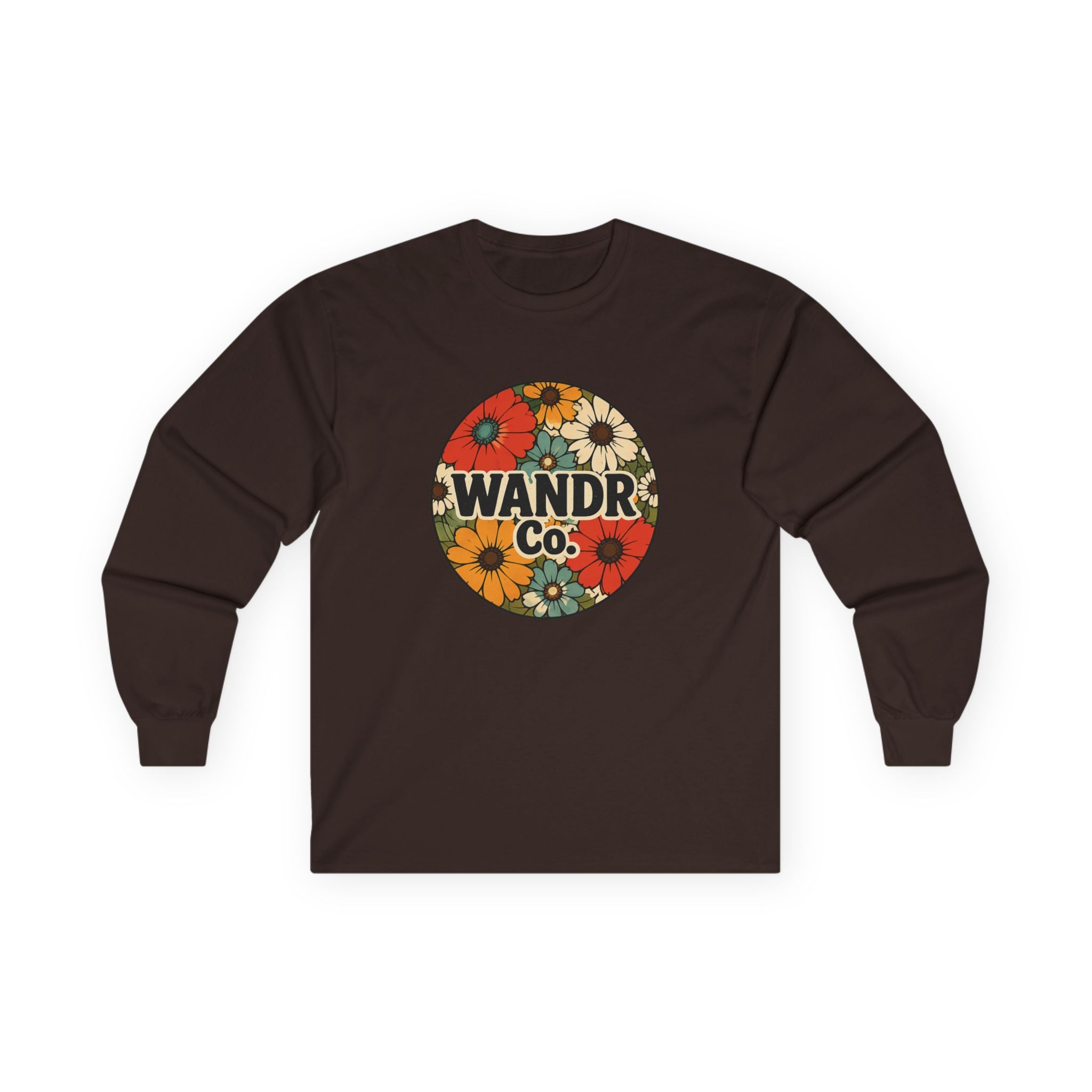 WANDR Co. Unisex Floral Logo Long Sleeve Tee